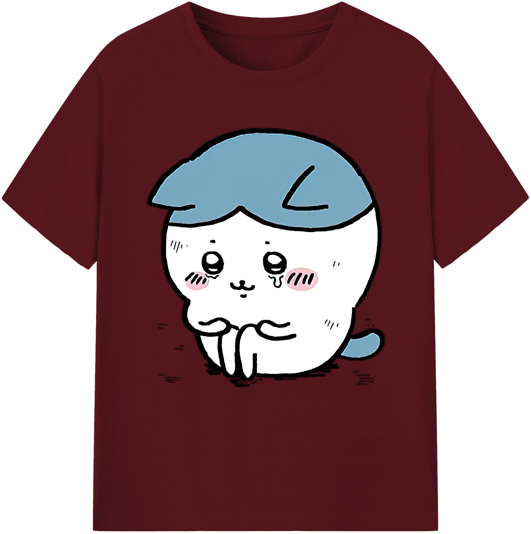 （画像用） ちいかわ ハチワレ Chii-kawa hachiware 綿100％半袖Tシャツ（フロントプリント）